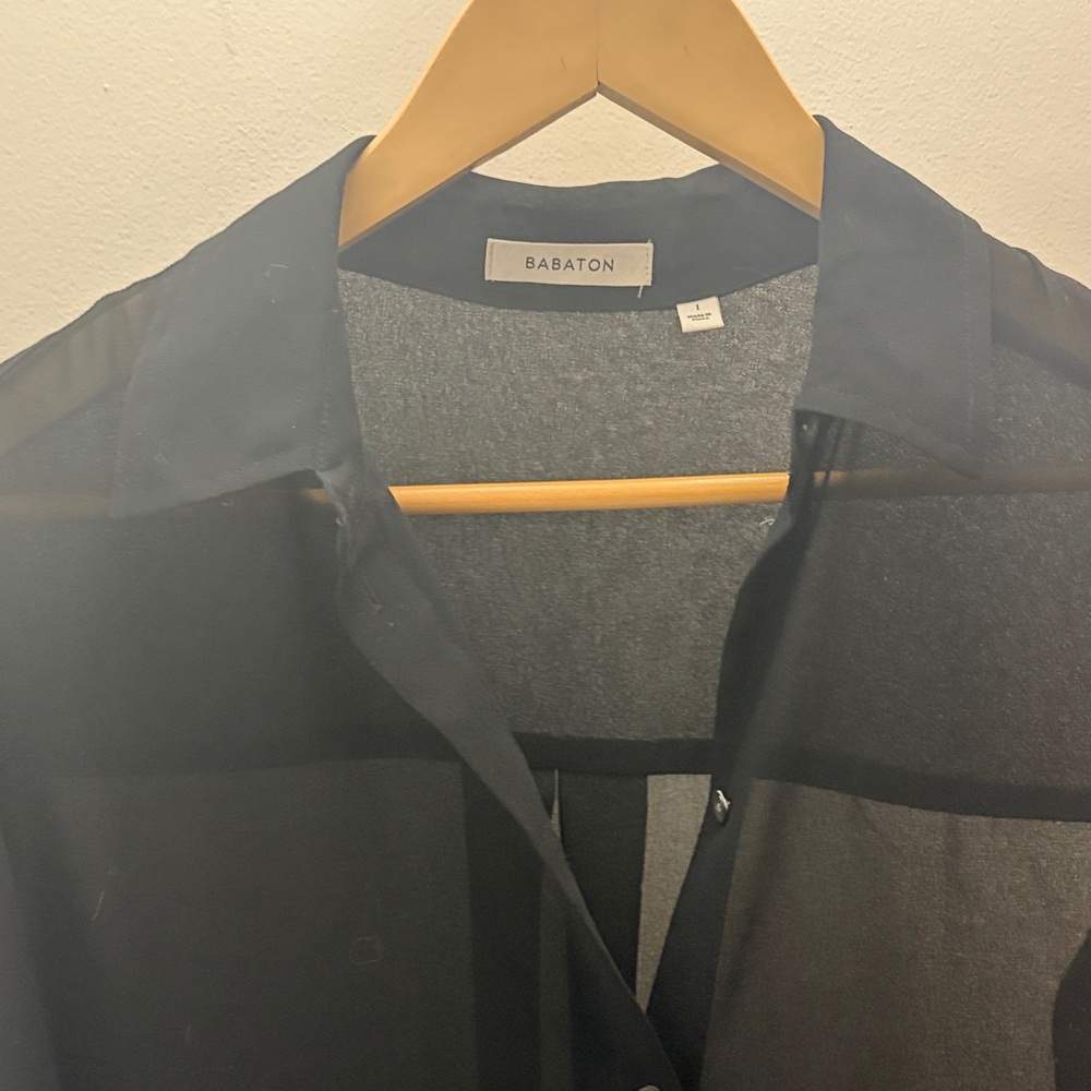 Babaton Sheer Black Men's Shirt Jacket